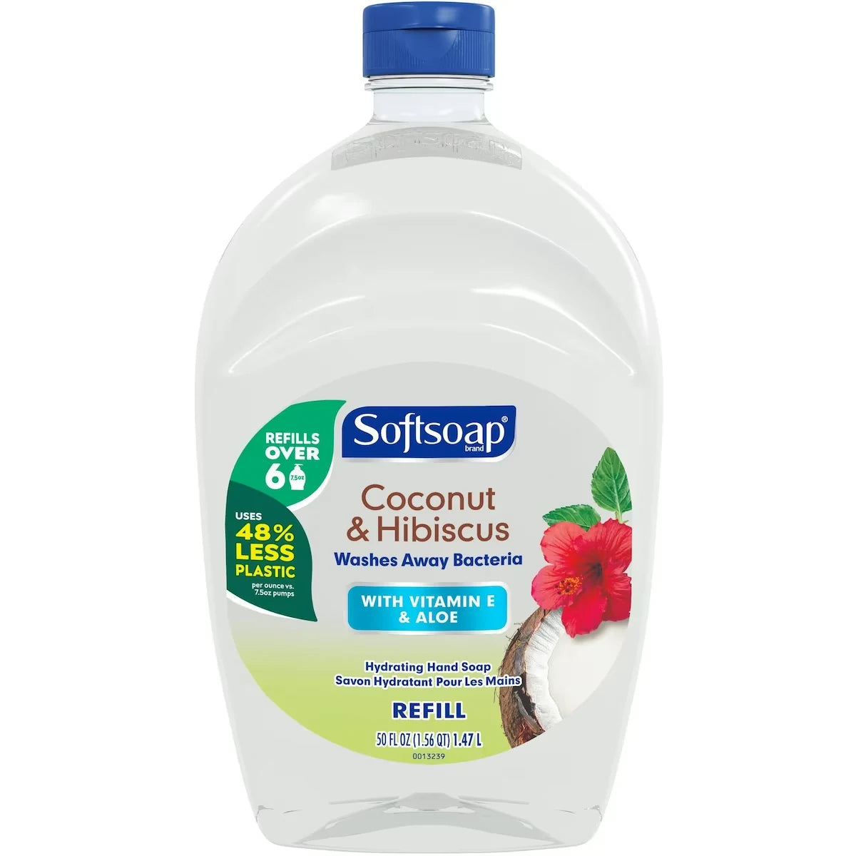 Softsoap Moisturizing Liquid Hand Soap Refill, Coconut & Hibiscus - 1.47 L front package