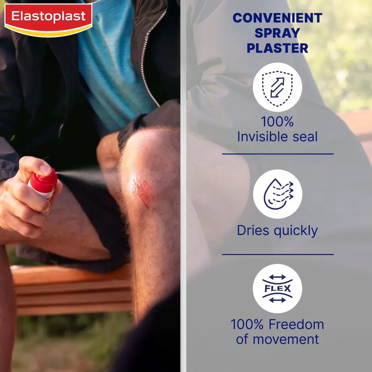 Elastoplast Second Skin Protection Spray Plaster, 100% Invisible Wound Spray, 40 mL product package