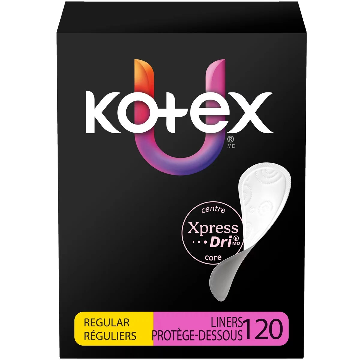 Kotex Daily Wrapped Liners, Light Absorbency, Regular Length front package