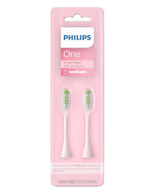 Philips One by Sonicare 2pk Brush Heads, Pink BH1022/20 front package