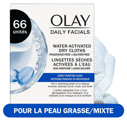 Olay Daily Facials Deep Purifying Cleansing Cloths front package
