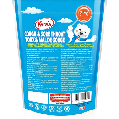 Kerr's Orange Menthol COUGH & Sore Throat Lollypop Lozenges product detail