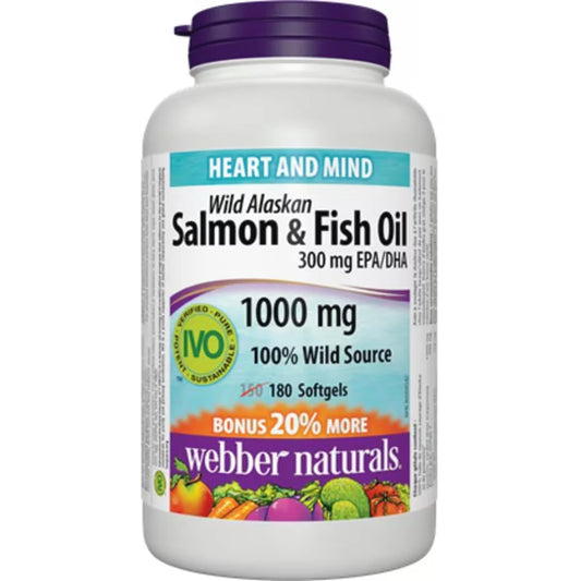 Webber Wild Alaskan Salmon & Fish Oil 300 mg EPA/DHA 1000 mg front package