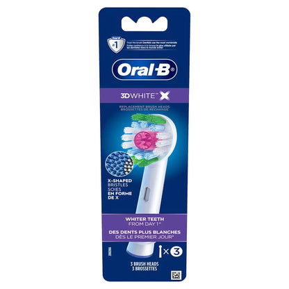 Oral B 3D White X-Filament Replacement Brush Heads, 3 Count product detail
