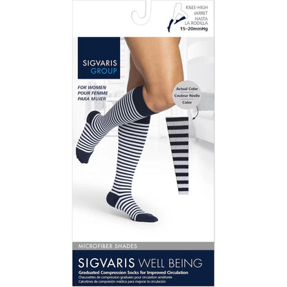Sigvaris Microfiber Shades Compression Socks, Men, Onyx Stripe - Size C front package