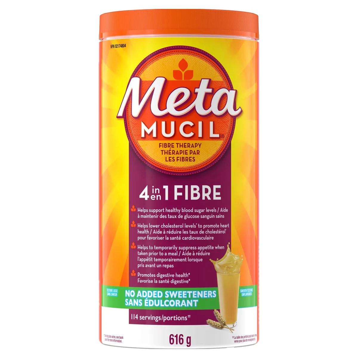 Metamucil Fibre Smooth Texture Sugar Free Unflavored 114 Doses product image
