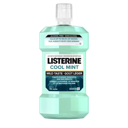 Listerine Mild Mint Zero Antiseptic Mouthwash, Alcohol Free 1L front package