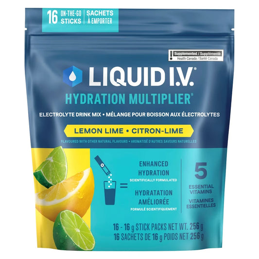 Liquid I.V Electrolyte Drink Mix Lemon Lime 16 CT 16 count front package