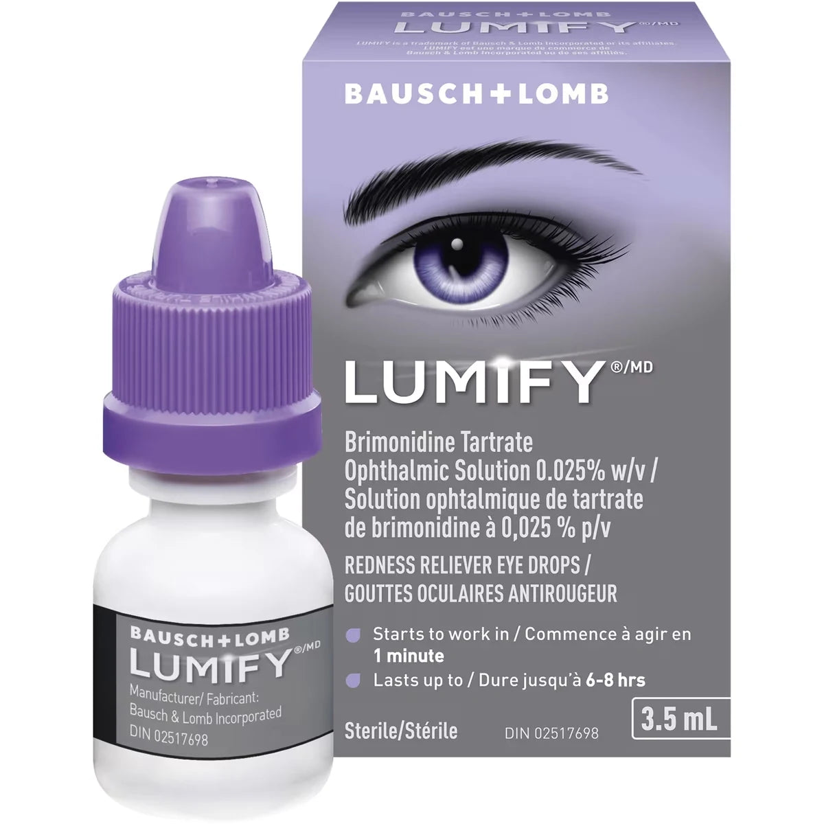 Lumify Redness Reliever Eye Drops Trial Size front package