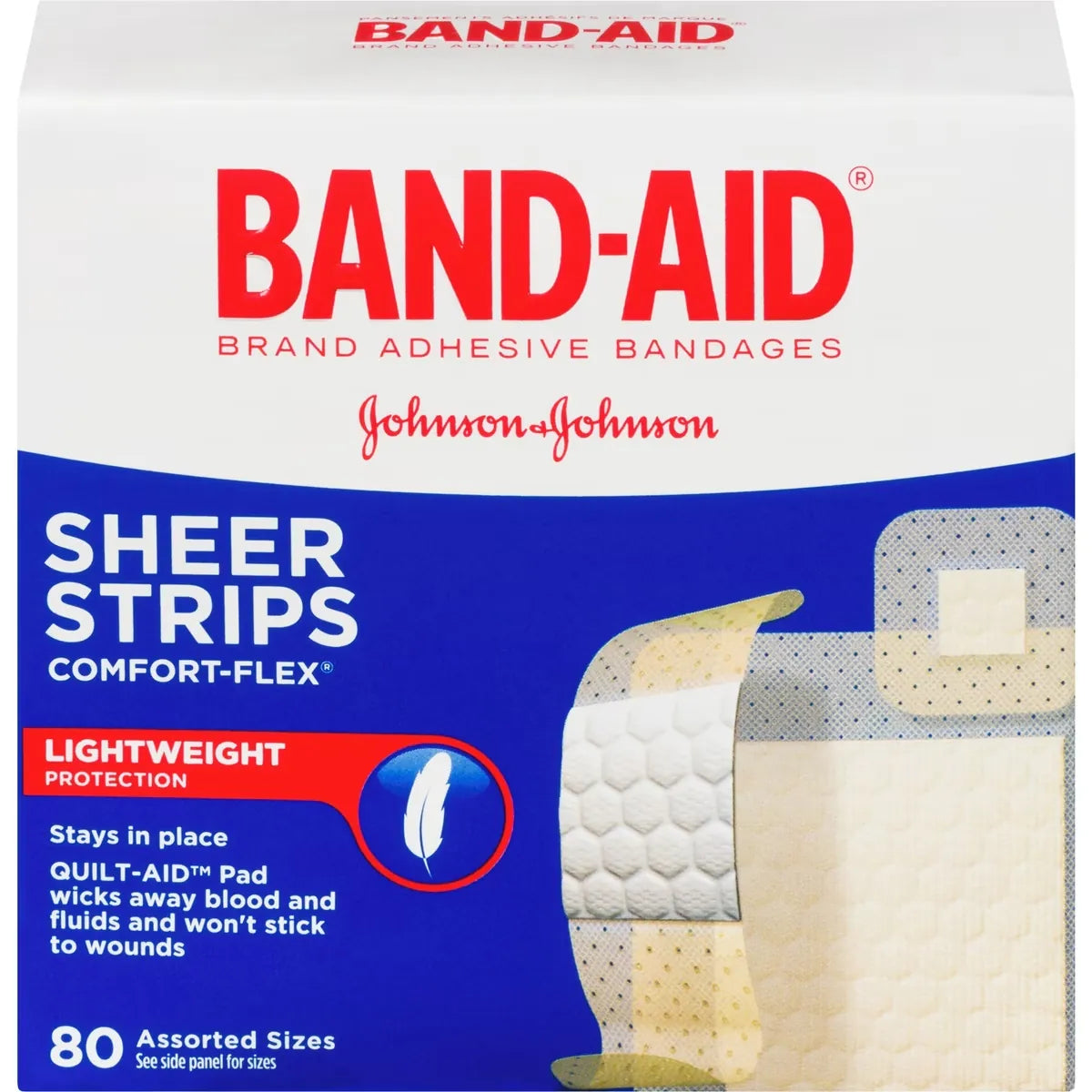 Band-Aid Comfort-Flex Plastic Adhesive Bandages 80 Ea front package