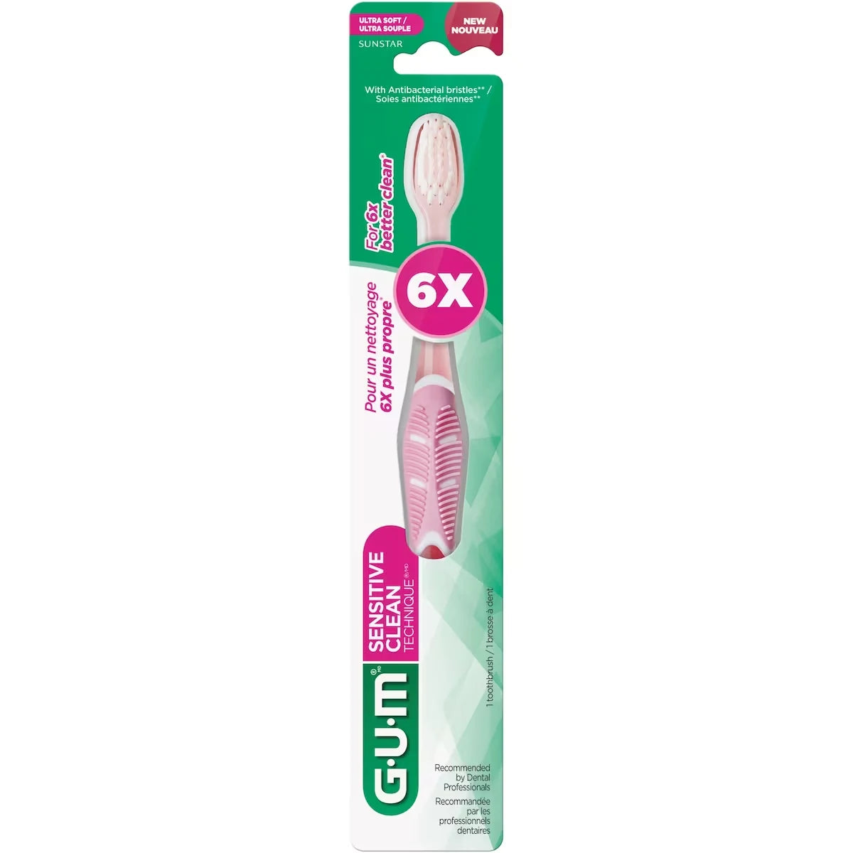 Gum TECHNIQUE® Sensitive Clean Toothbrush, Compact, Ultra Soft Bristles product detail