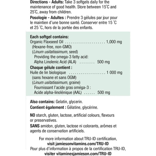 Jamieson Flax 1,000 mg product detail