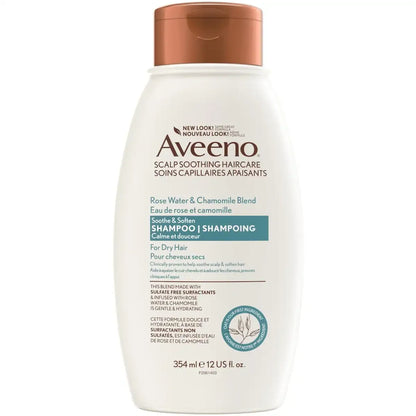Aveeno Rose Water & Chamomile Shampoo front package