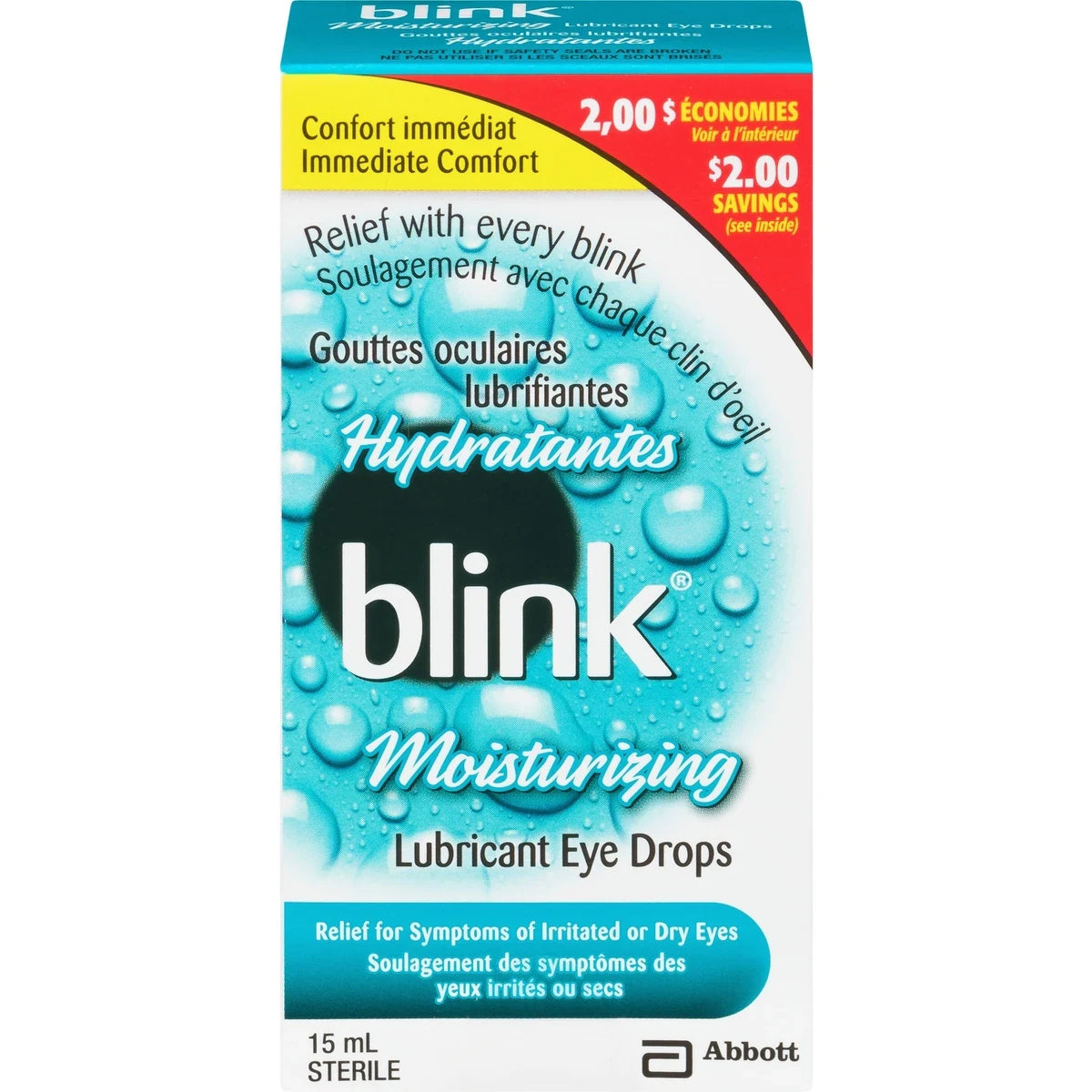 Blink Moisturizing Lubricant Eye Drops front package