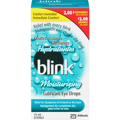 Blink Moisturizing Lubricant Eye Drops front package