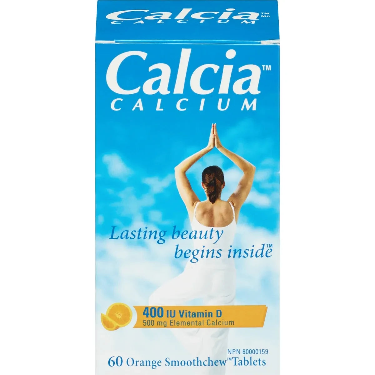 Calcia Calcium with Vitamin D 400IU 500MG orange front package