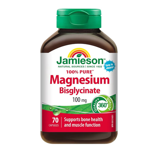 Jamieson Magnesium Bisglycinate 100 mg, 70 Capsules front package
