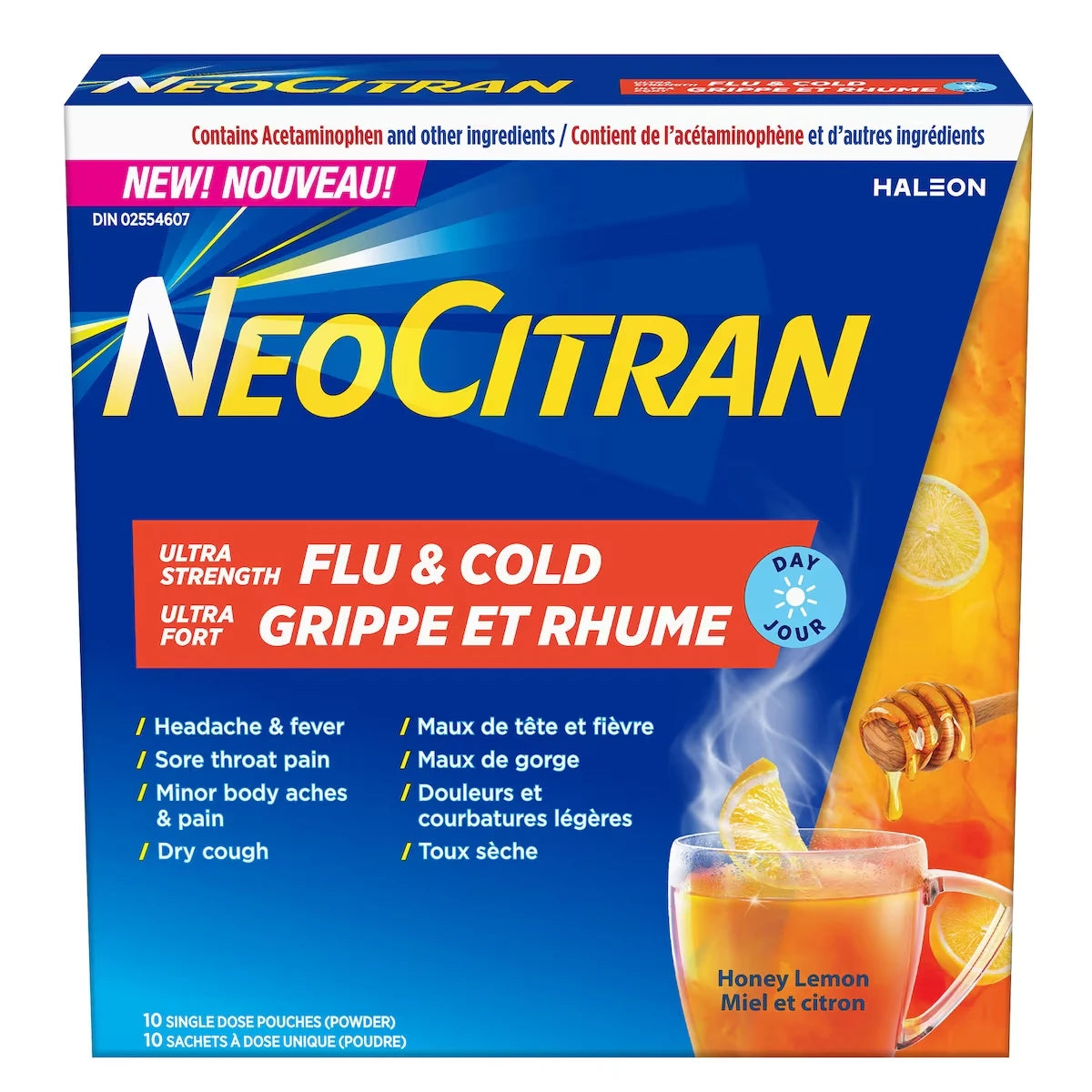 Neo Citran Ultra Strength Flu & Cold Daytime Honey Lemon front package