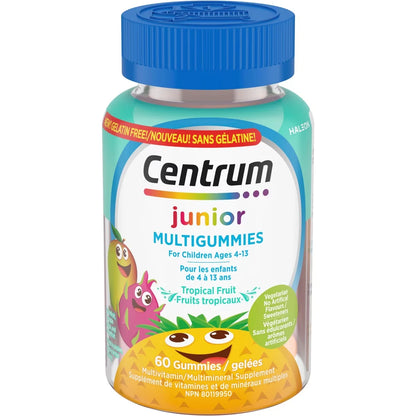 Centrum Junior MultiGummies Tropical Fruit Multivitamin and Multimineral Supplement front package