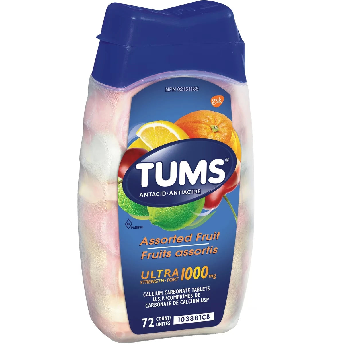 Tums Ultra Assorted Fruit 72 count product detail