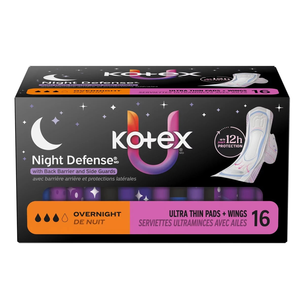 Kotex Ultra Thin Overnight Pads With Wings, Heavy Absorbency product detail