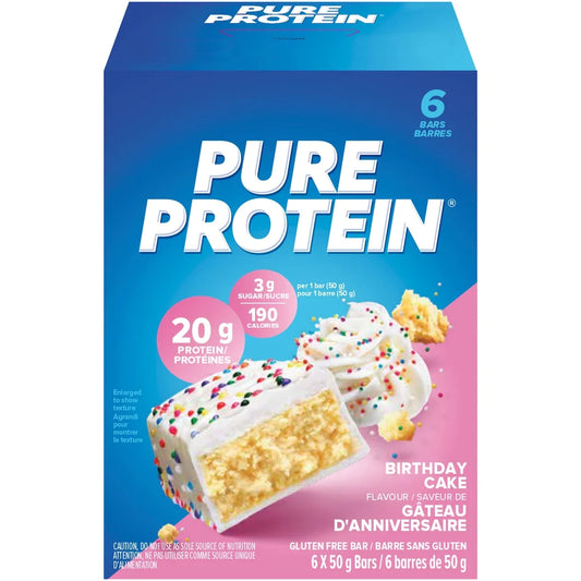 Pure Protein Bars, Birthday Cake, Gluten Free Snack Bar front package