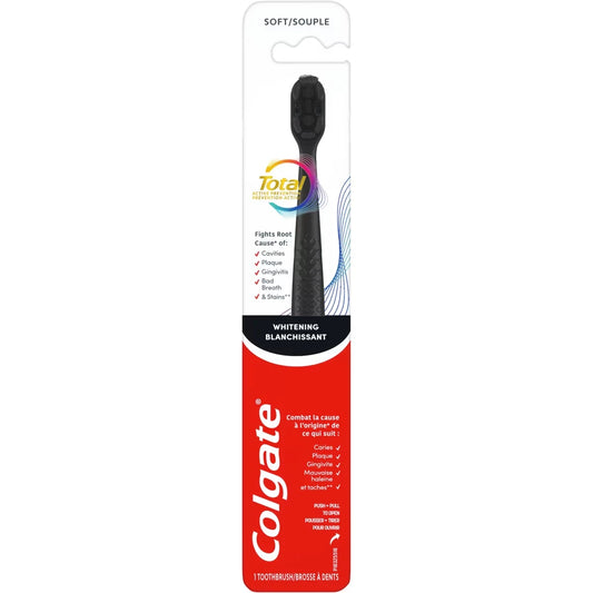 Colgate Total Active Prevention Whitening Toothbrush, Soft Toothbrush front package