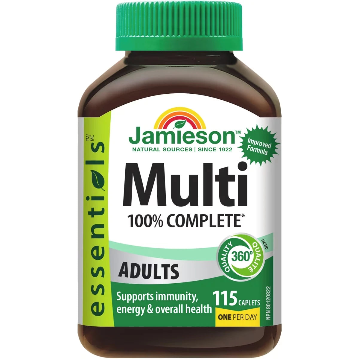 Jamieson 100% Complete Multivitamin for Adults 115 ct 115 Ea front package