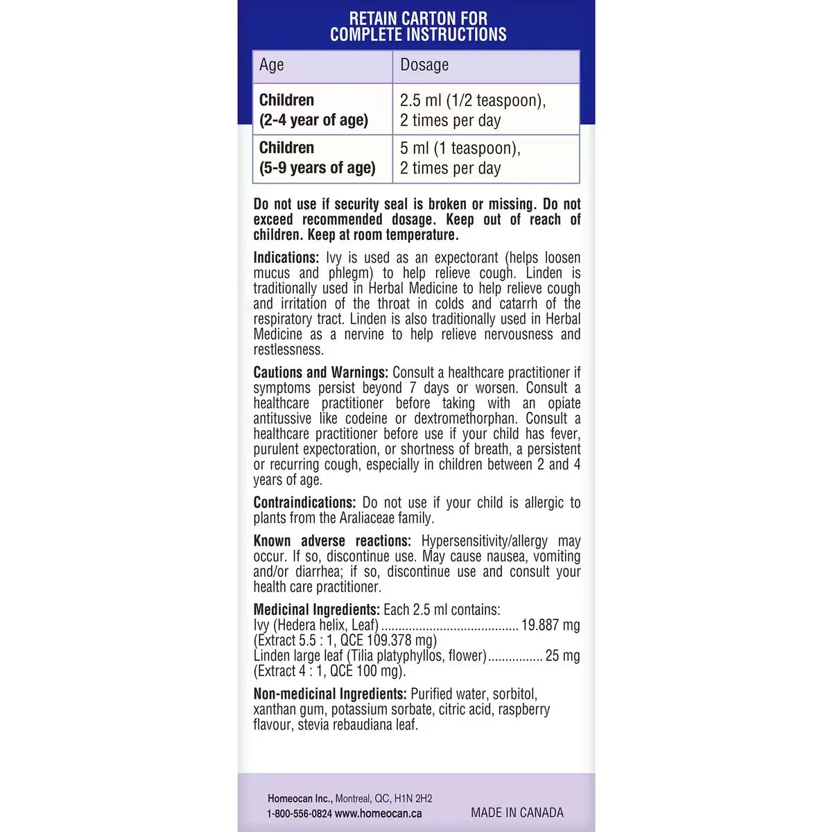 Homeocan Cough & Cold Herbal Syrup Nightime product image