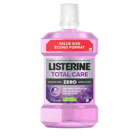 Listerine Total Care Zero Antiseptic Mouthwash, Alcohol Free front package