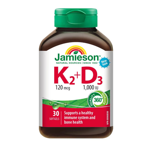 Jamieson Vitamin K2 120 Mcg + D3 1000 IU front package