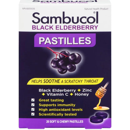 Sambucol Black Elderberry Pastilles front package