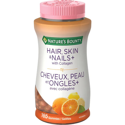 Natures Bounty Hair Skin and Nails Gummies, Contains Biotin and Collagen front package