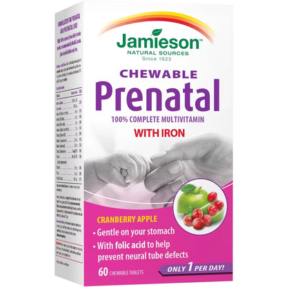 Jamieson Prenatal Chewable Multivitamin front package