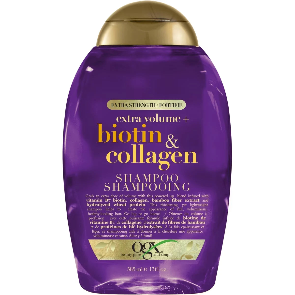 OGX Biotin & Collagen Extra Strength Volumizing Shampoo front package