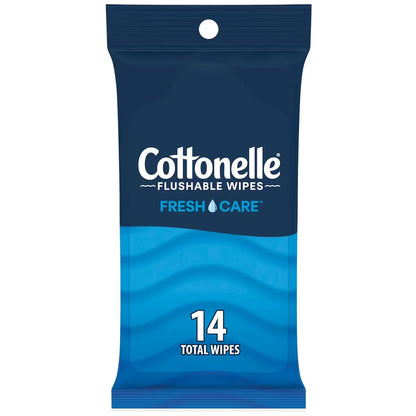 Cottonelle Fresh Care On-The-Go Flushable Wet Wipes, Adult Wet Wipes front package