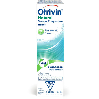 Otrivin Natural Severe Congestion Relief Moderate Stream front package