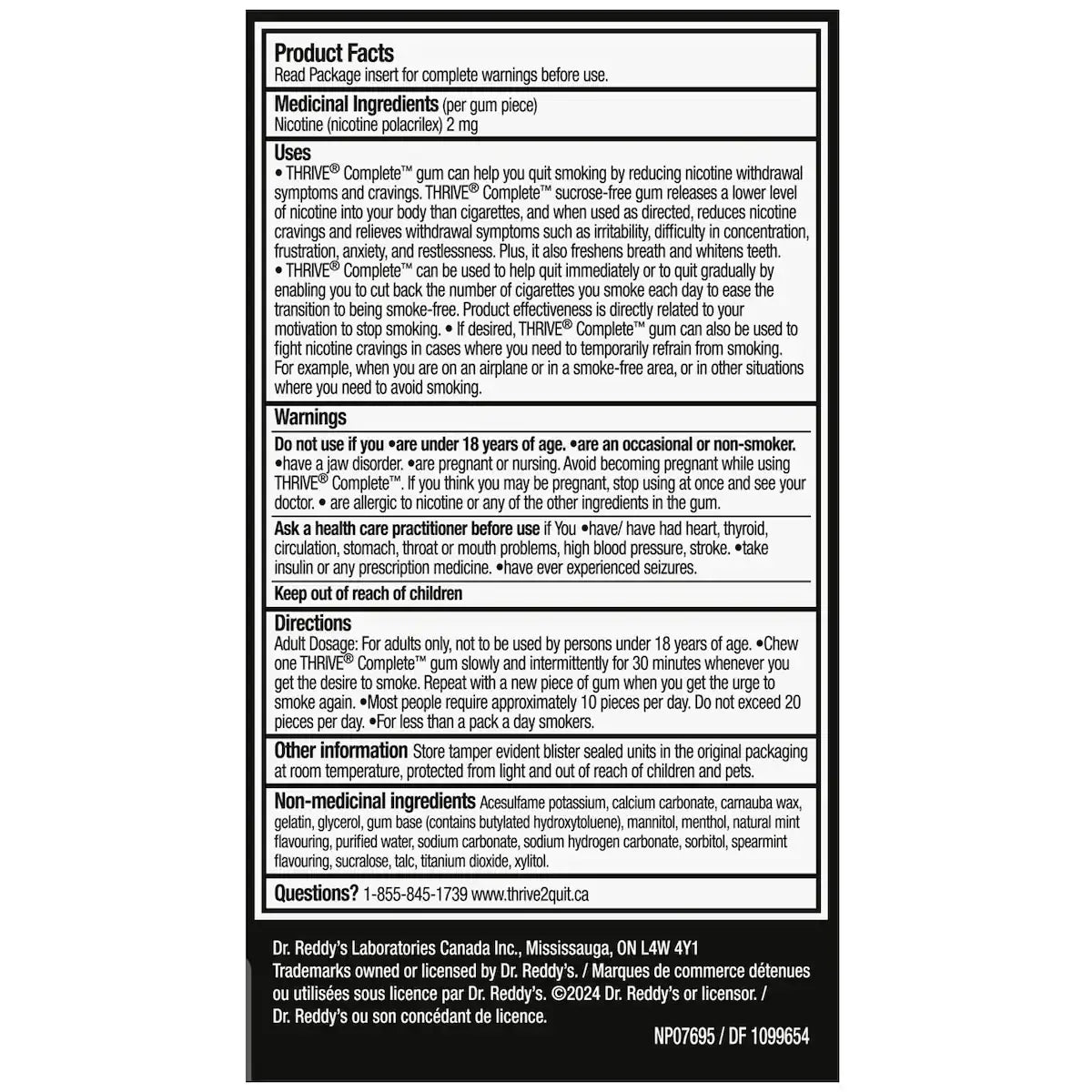 Thrive Complete 2mg, Gum, Spearmint product detail