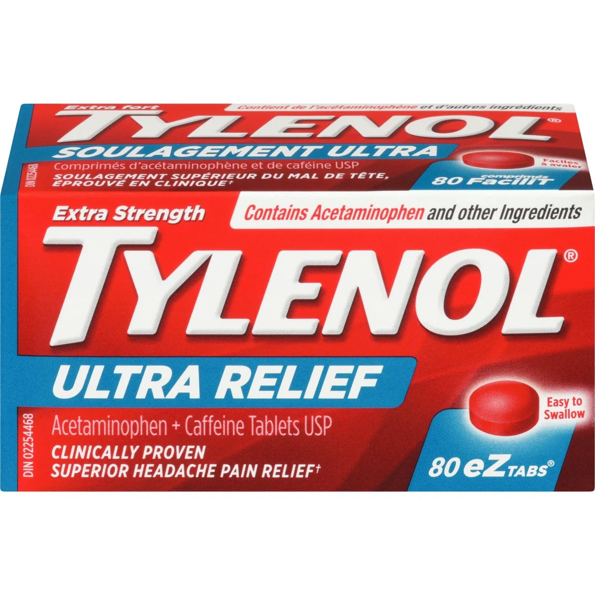 Tylenol Ultra Pain Relief Acetaminophen 200 mgEZTabs front package