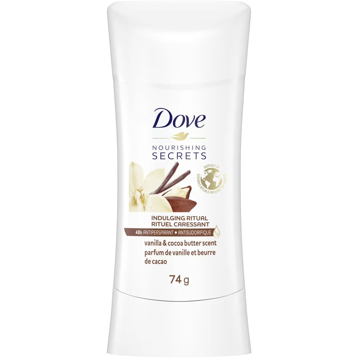 Dove Invisible Solid Vanilla & Cocoa Butter 74 GR front package