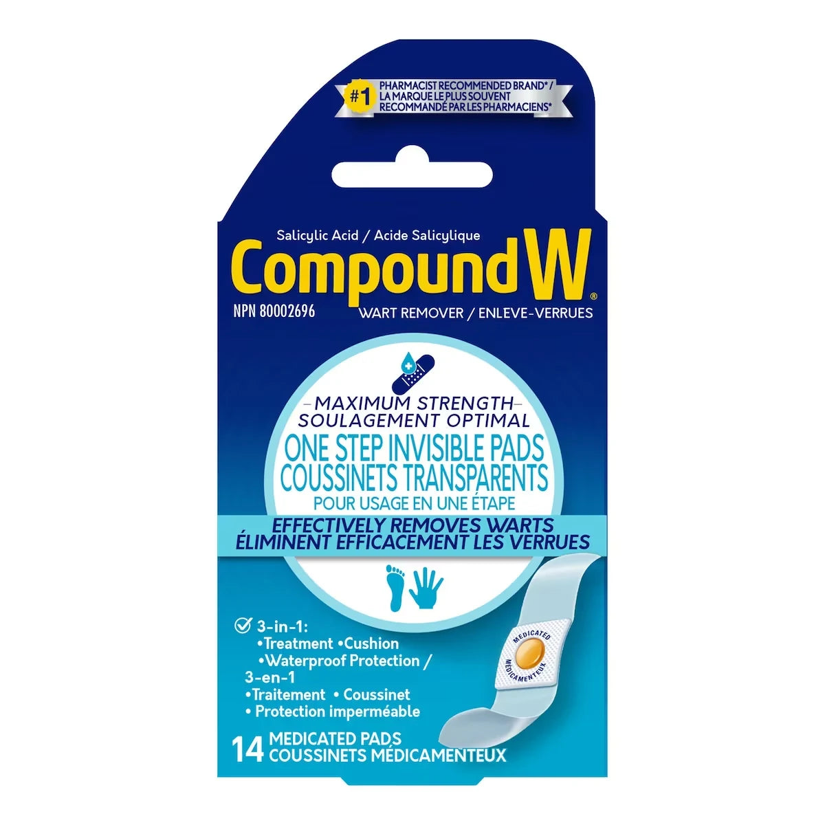 Compound W Maximum Strength One Step Invisible Pads front package