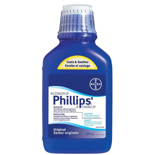 Phillips Milk of Magnesia Original, Constipation Relief, Cramp Free, Stimulant-Free, 769 mL product package