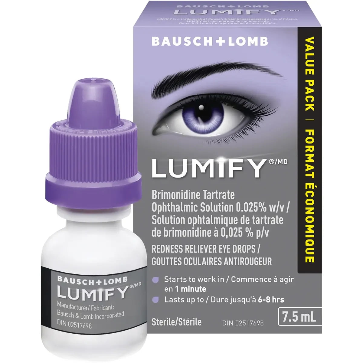 Lumify Redness Reliever Eye Drops Value Size front package