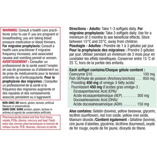 Jamieson CoQ10 100 mg with Omega-3 450 mg product detail