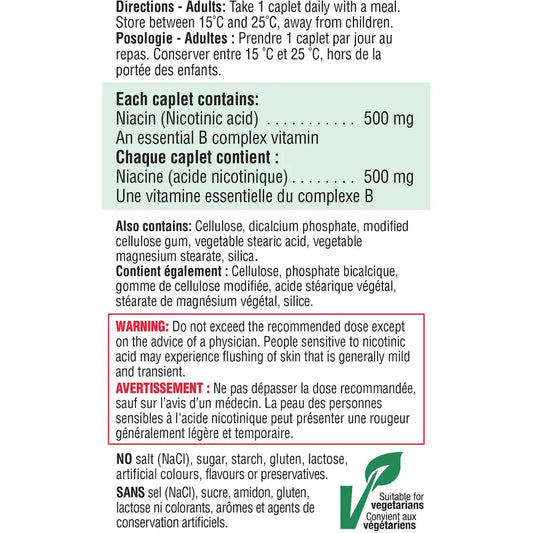 Jamieson Niacin 500 mg product detail