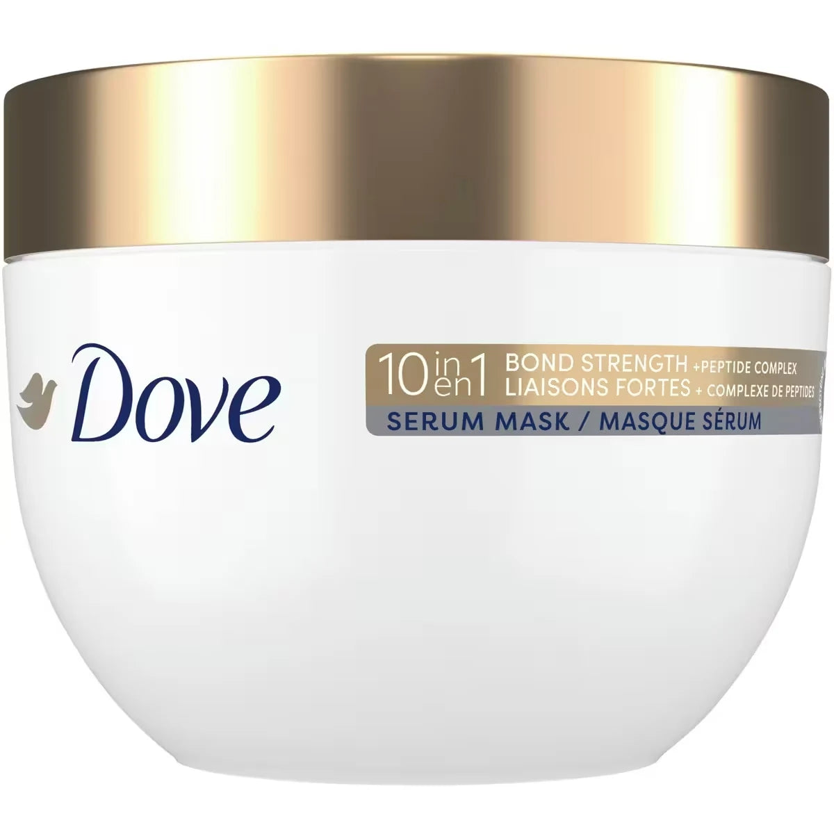 Dove 10-in-1 Bond Strength Hair Mask for damaged hair with Bio Protein Care + peptides helps repair visible signs of front package