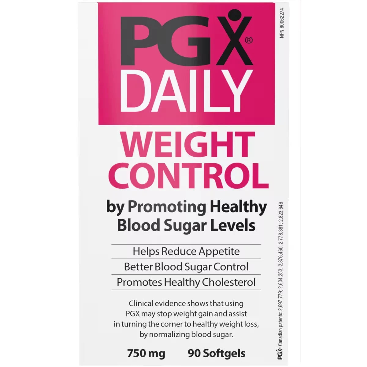 Pgx Daily Weight Control 750 Mg front package