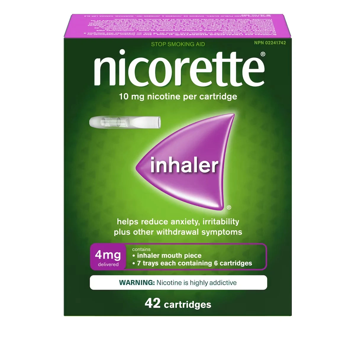 Nicorette Nicotine Inhaler Refills 4mg front package