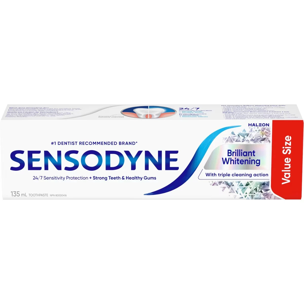 Sensodyne Brilliant Whitening Sensitive Toothpaste, Value Size product image