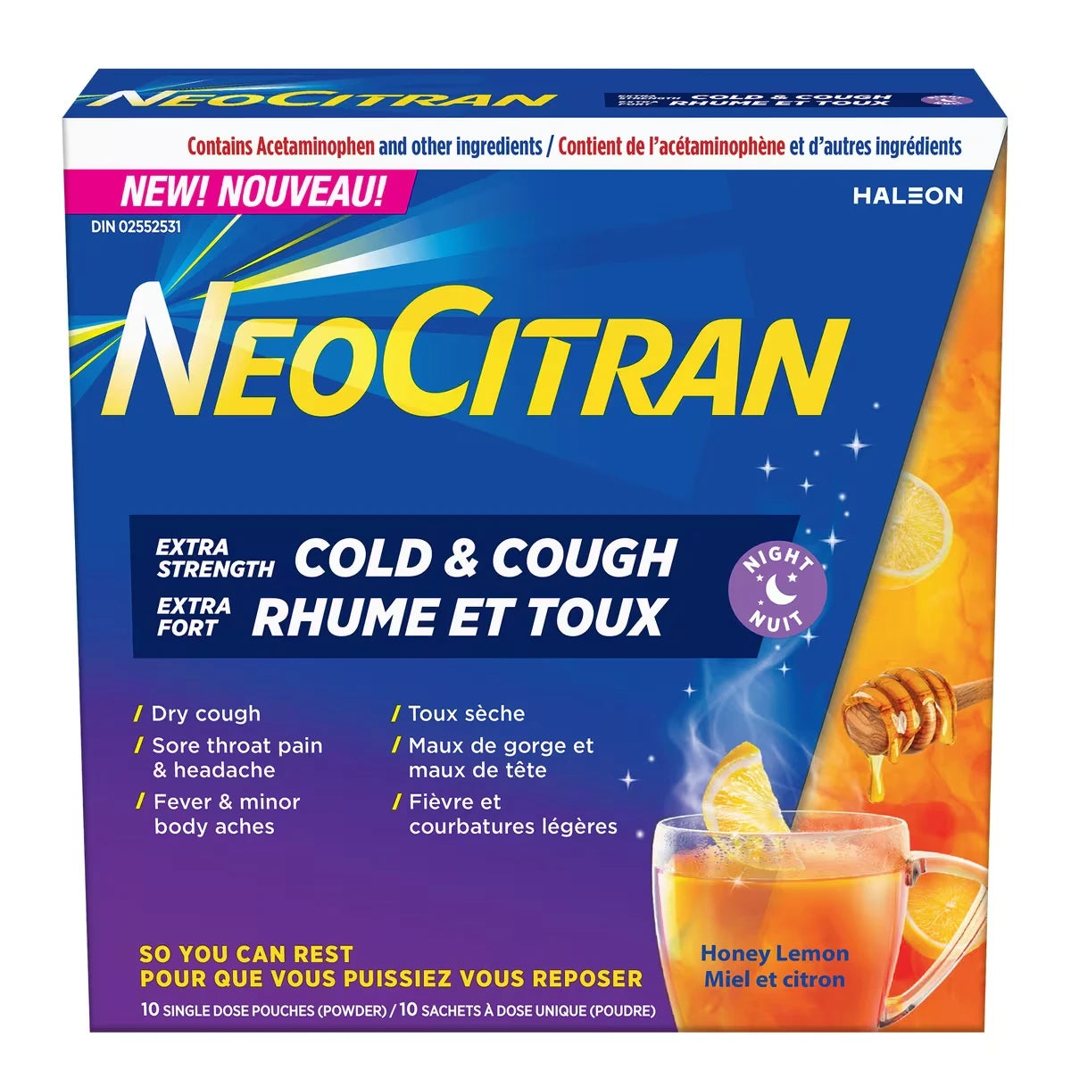 Neo Citran Extra Strength Cold & Cough Night (Powder) front package